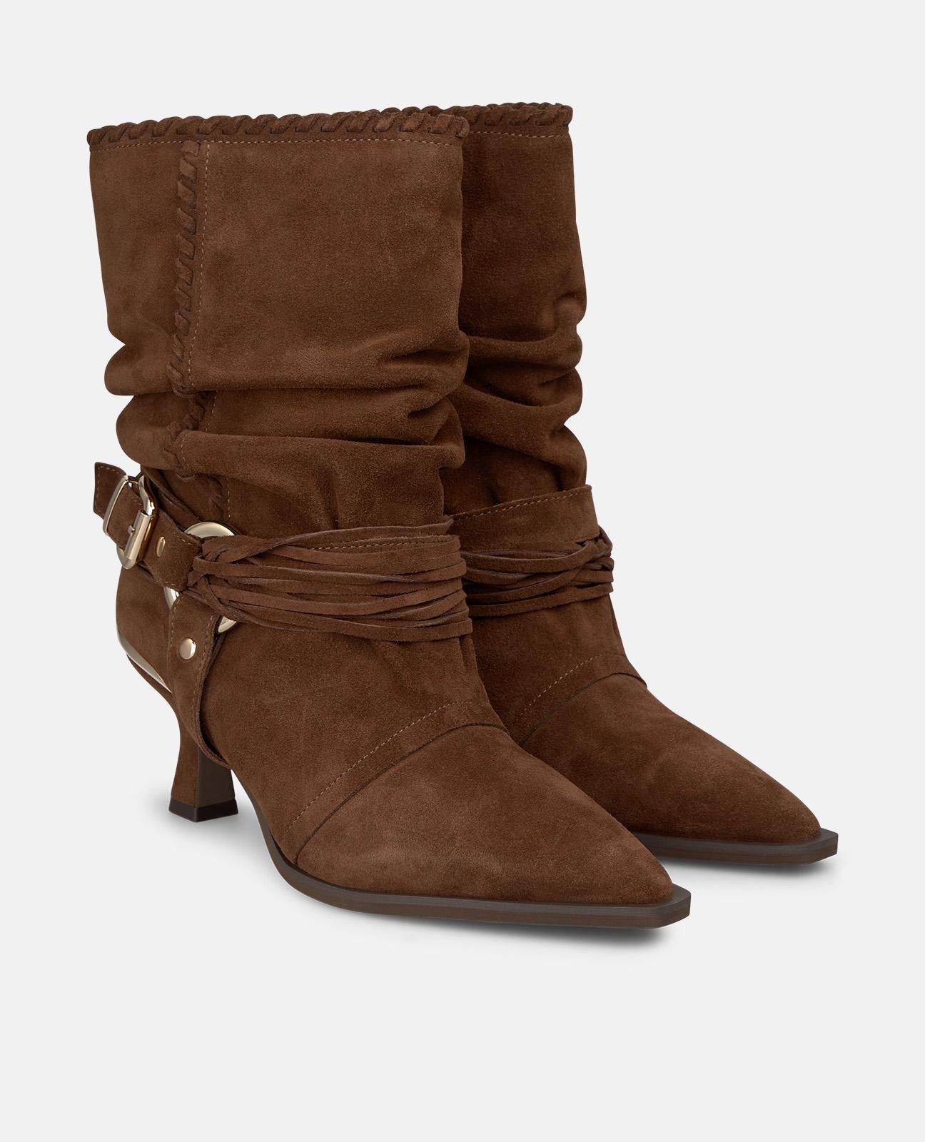 alma-en-pena-suede-ankle-boots-with-stirrup-detail-stiefelette-6-cm-in-camel image 2