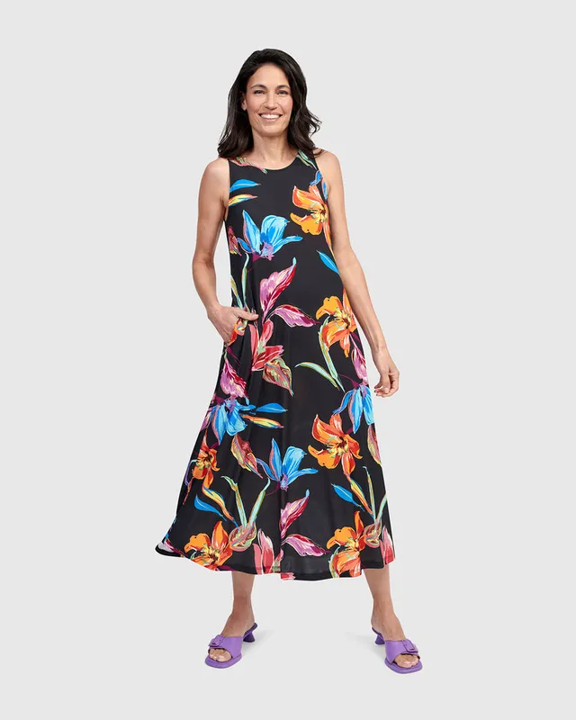 alembika-palm-springs-sleeveless-dress-bloom-damen-midikleid image 1