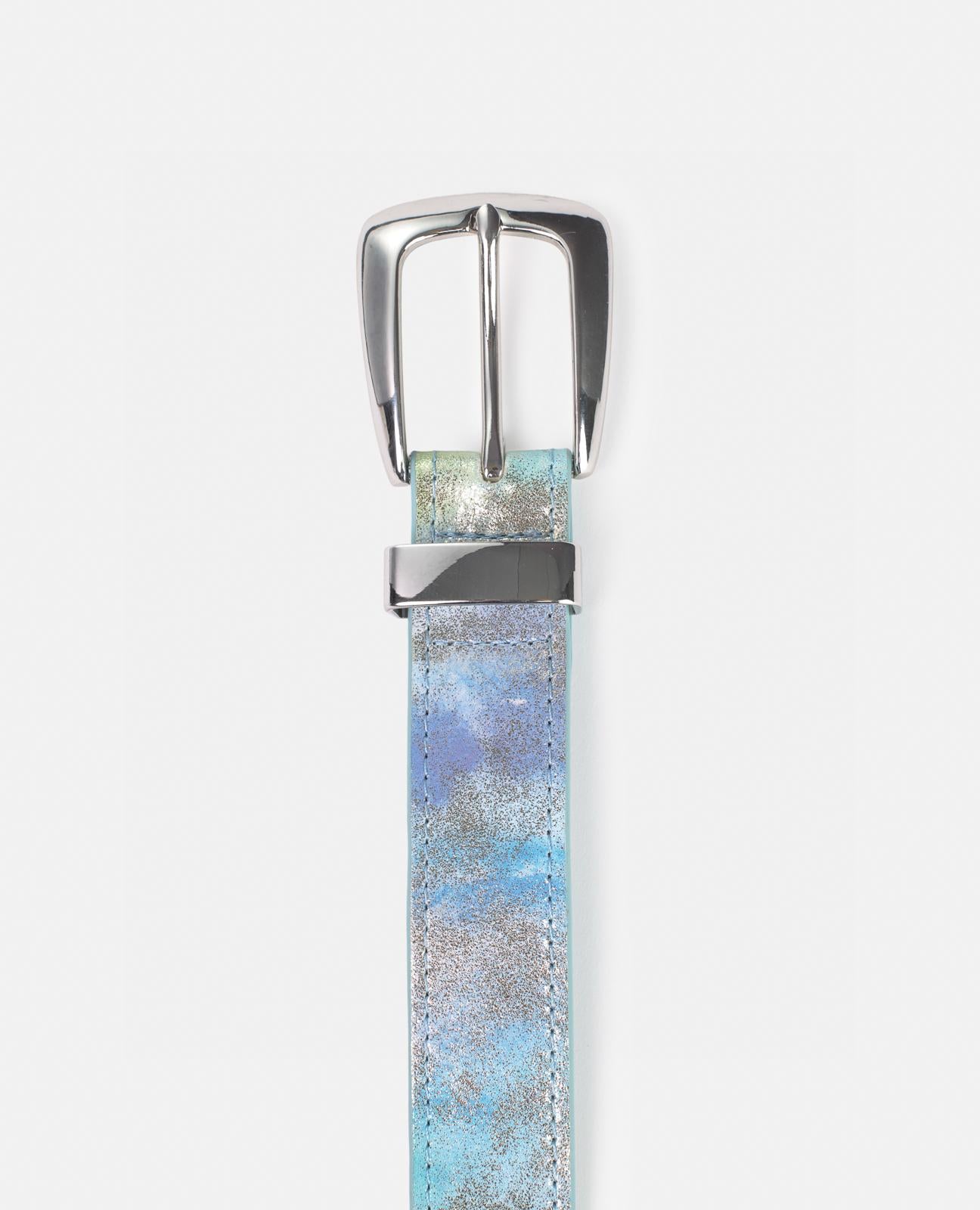 alma-en-pena-lederg-rtel-damen-blau-3-cm-mit-metallschnalle image 3
