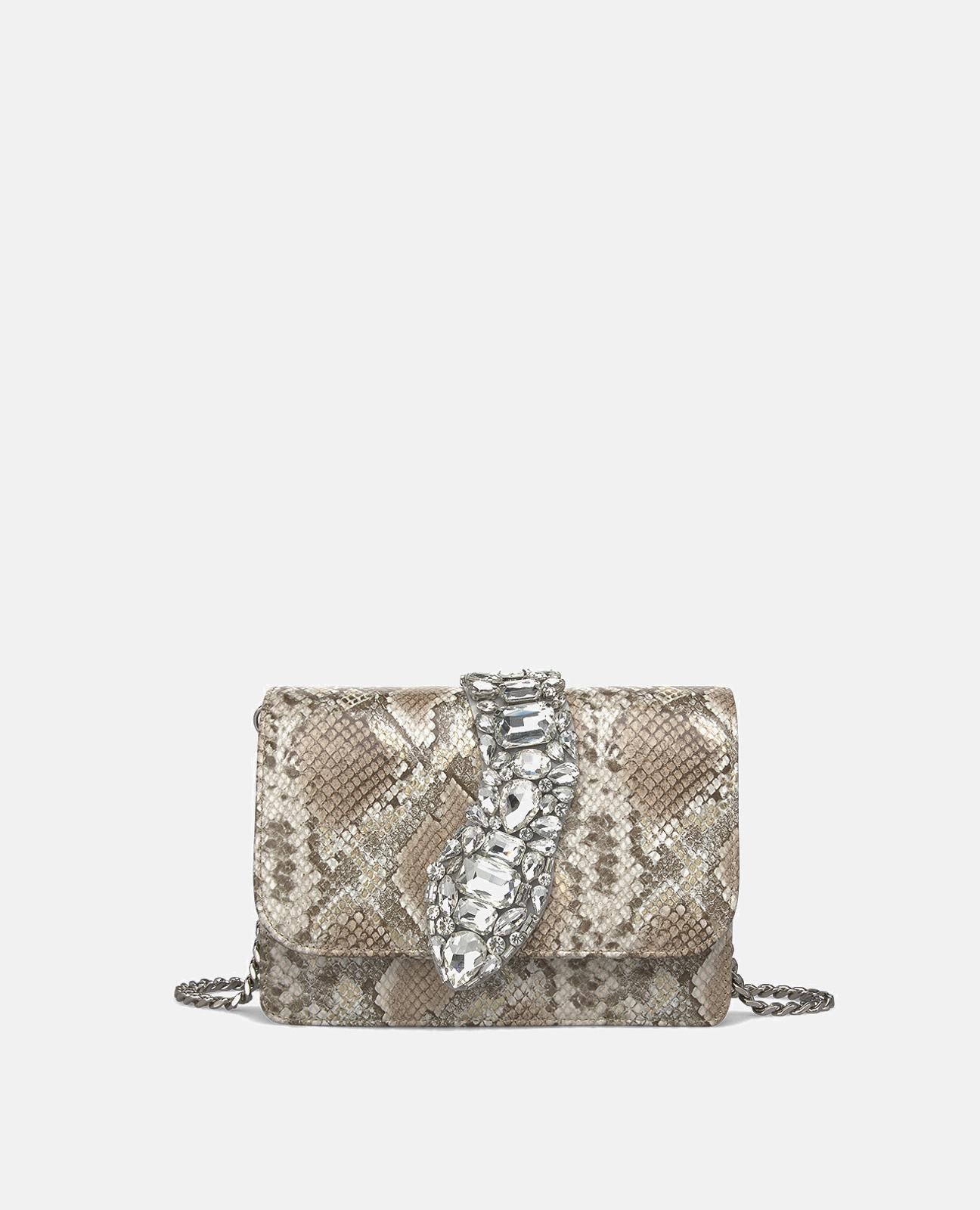 alma-en-pena-snake-flap-damen-schultertasche-leder-vison-kette image 1