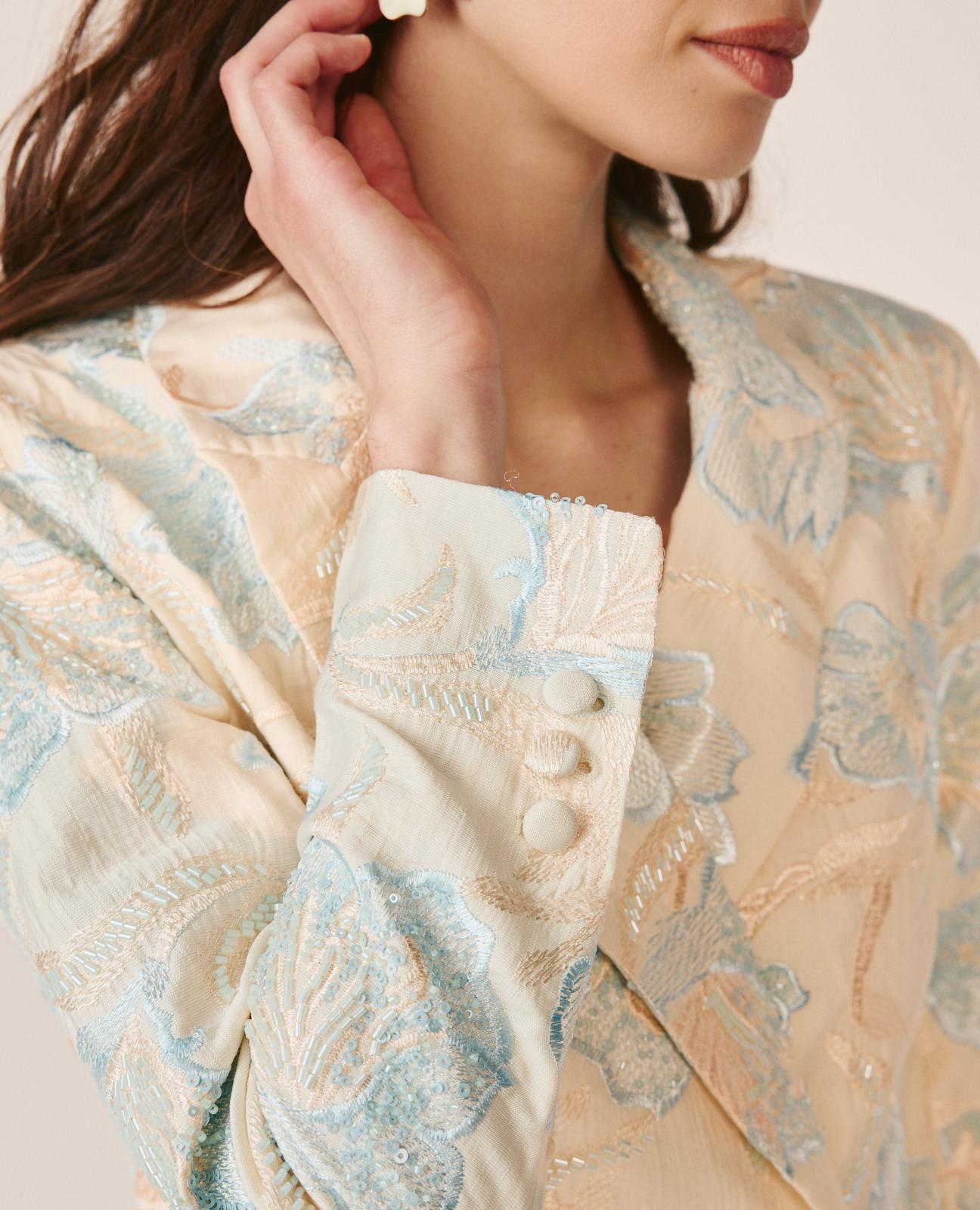 alma-en-pena-blazer-floral-mit-pailletten-blau image 4