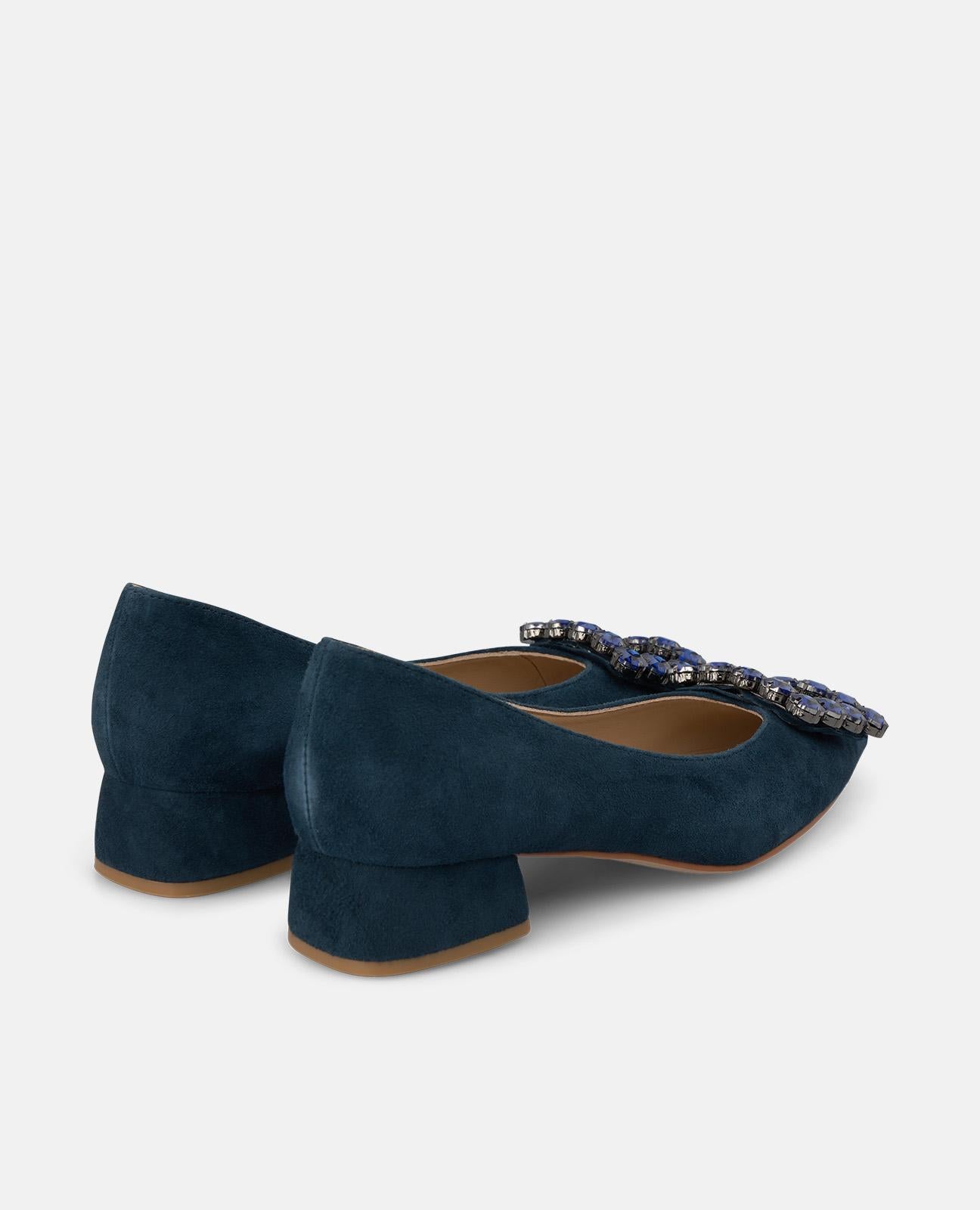 alma-en-pena-leder-ballerina-mit-blume-blau-3-5-cm image 3