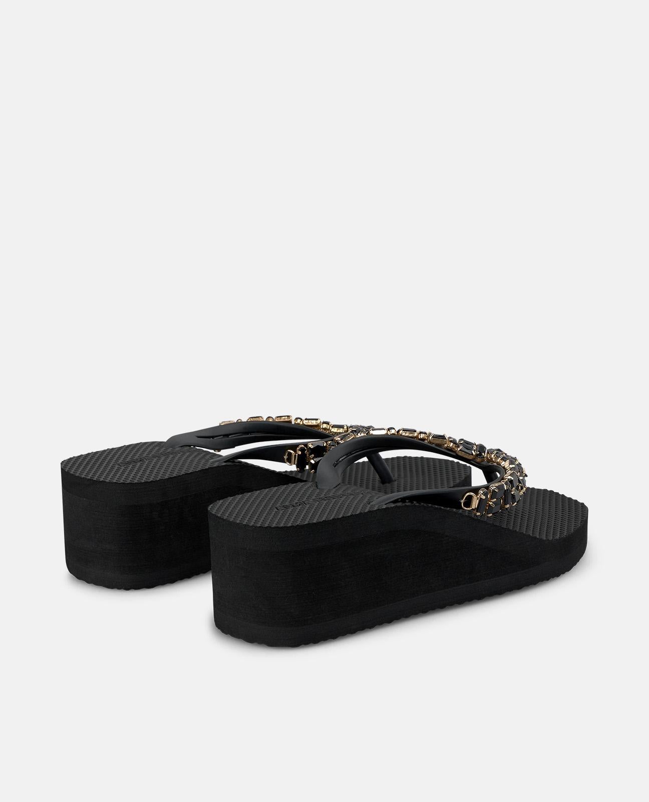 alma-en-pena-beach-sandale-mit-plateau-5-5-cm-schwarz-mit-strass image 3
