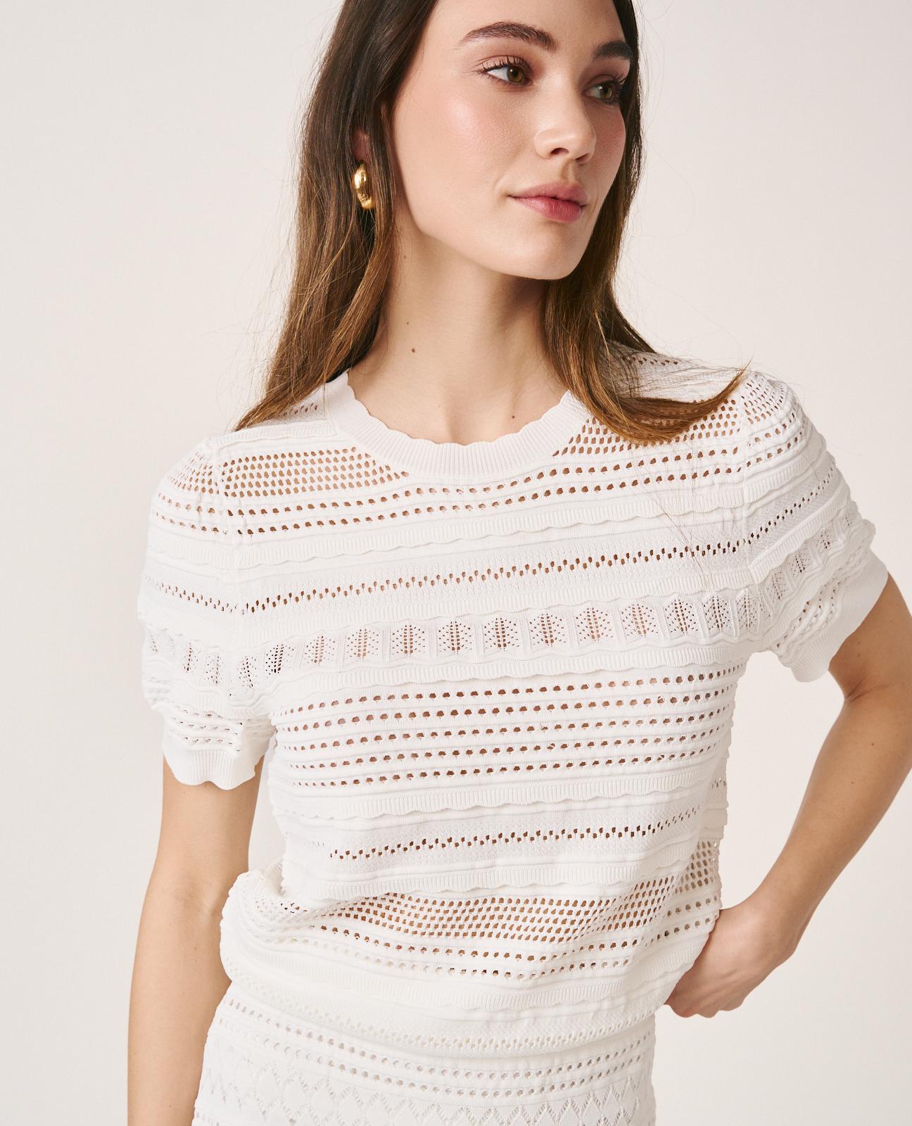alma-en-pena-stricktop-mit-puff-rmeln-wei image 1