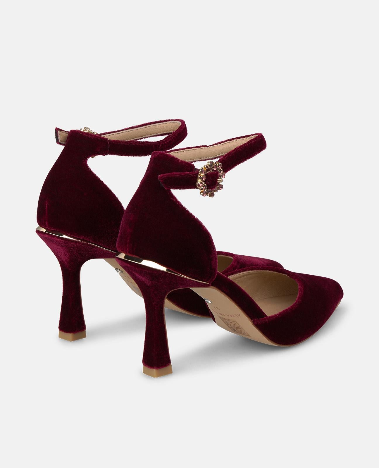 alma-en-pena-velvet-heeled-shoes-mit-kn-chelriemen-bordeaux-samt-pumps-8-cm-absa image 3