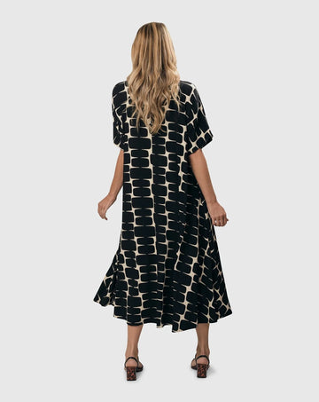 alembika-amalfi-trapeze-dress-black-ivory-midi-kleid image 6