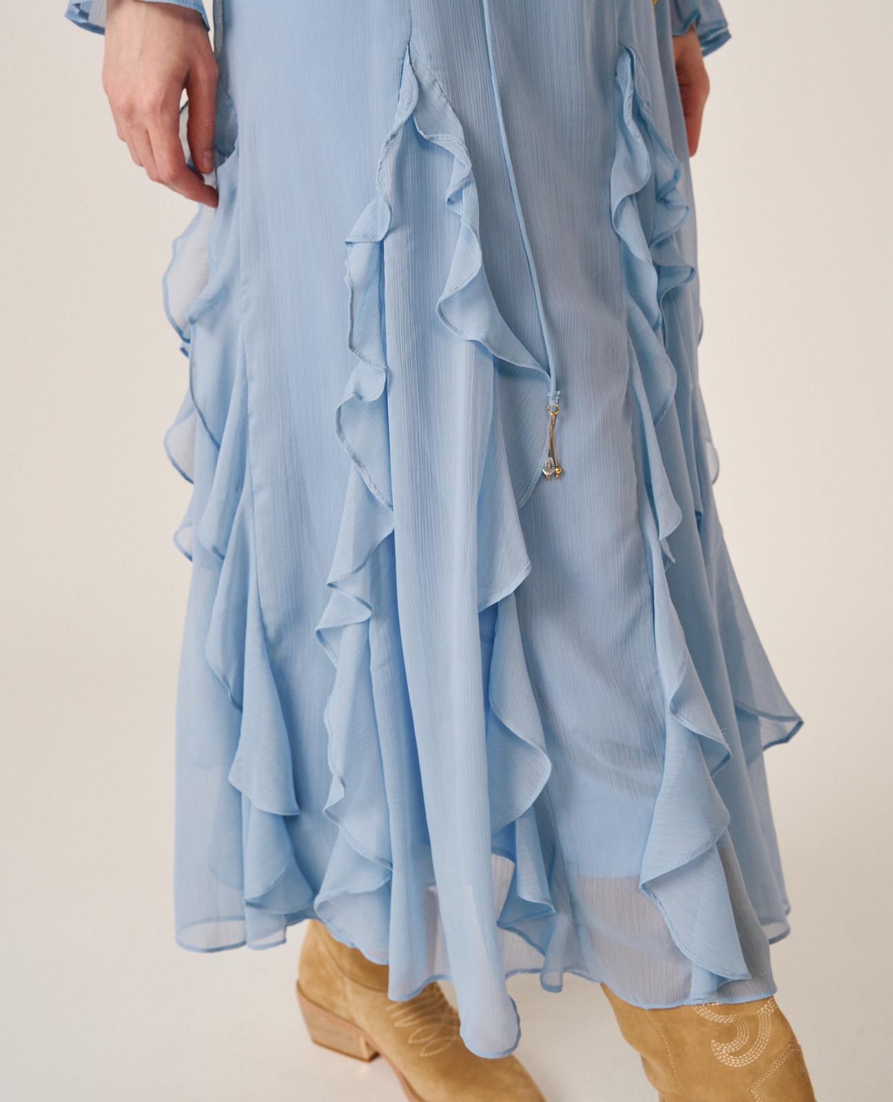 alma-en-pena-chiffon-midirock-hellblau-ausgestellt-mit-futter image 6
