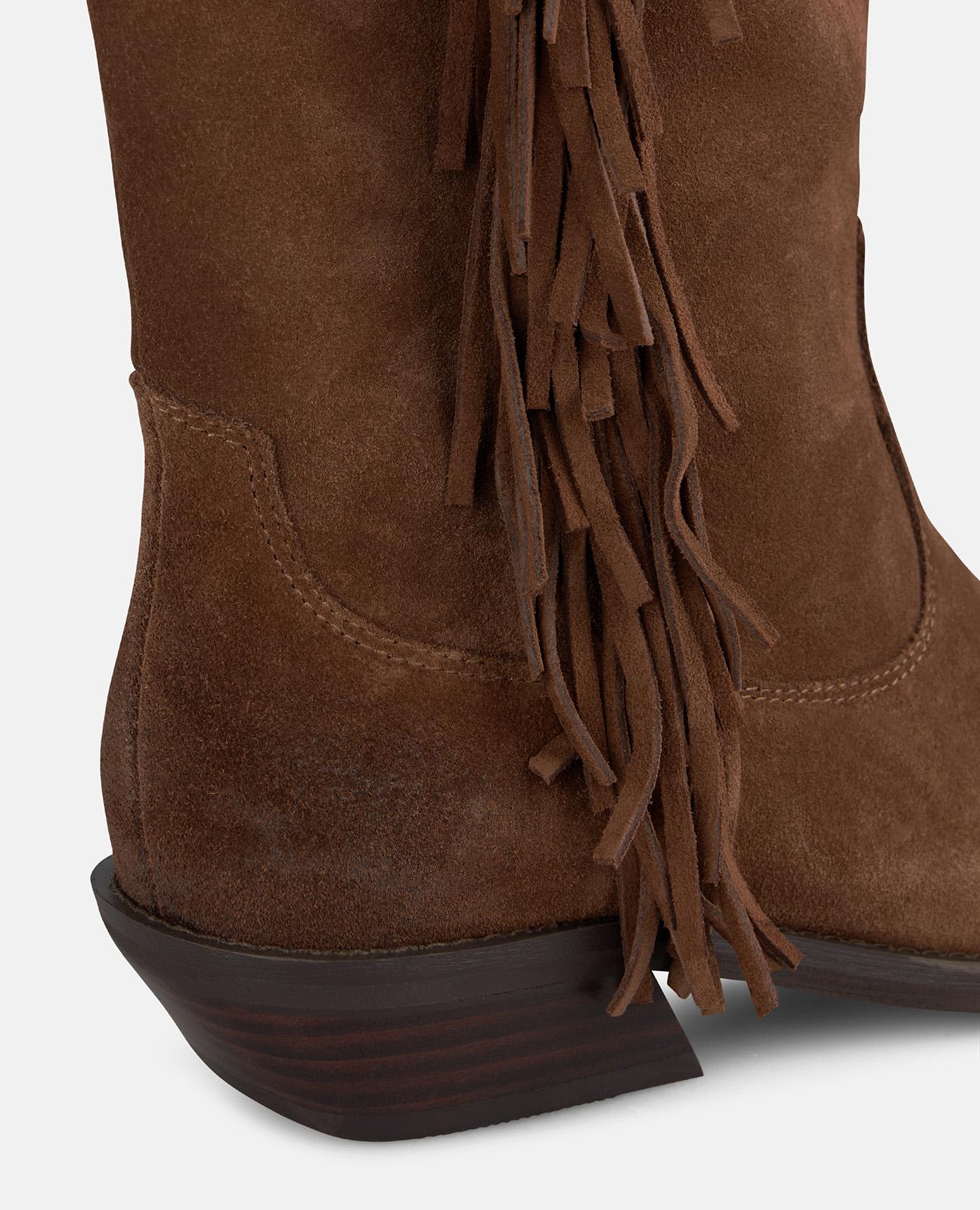 alma-en-pena-suede-cowboy-boots-damen-stiefel-camel-fransen-3-5-cm image 4