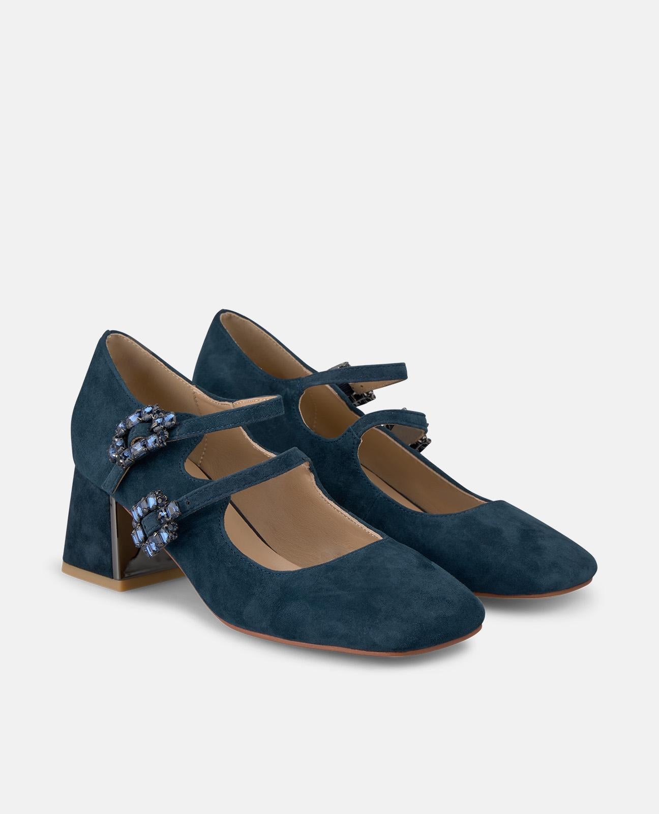 alma-en-pena-pumps-navy-mit-schmuck-schnallen-und-6-cm-absatz image 2