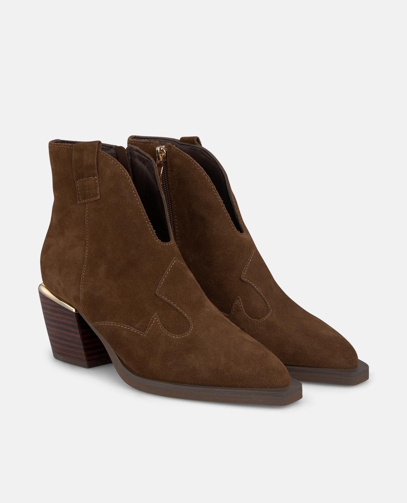 alma-en-pena-cowboy-bootie-camel-mit-stickerei-und-7-cm-absatz image 2