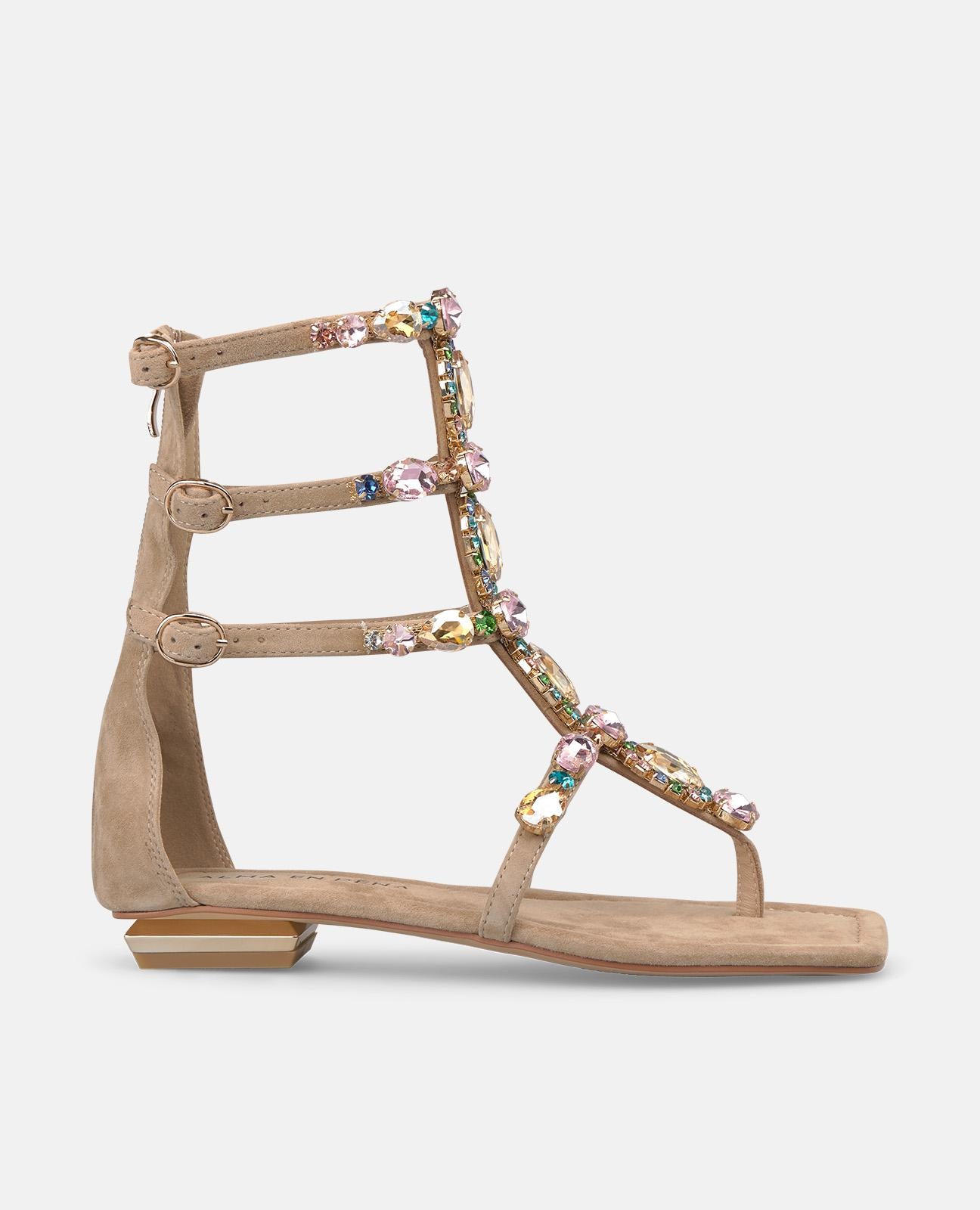 alma-en-pena-alfa-62488-flache-sandalen-arena-mit-strass-2-cm image 1