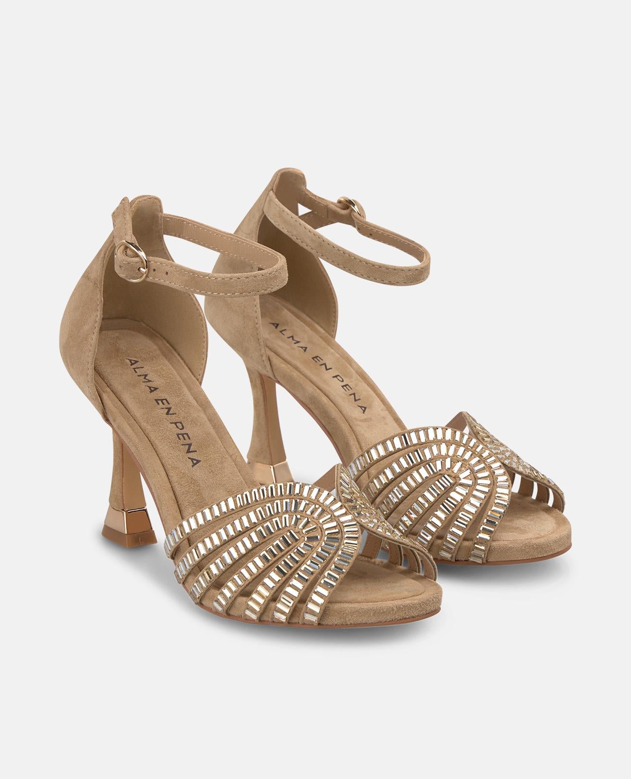 alma-en-pena-riemchensandalen-metallic-10-5-cm-absatz-arena image 2