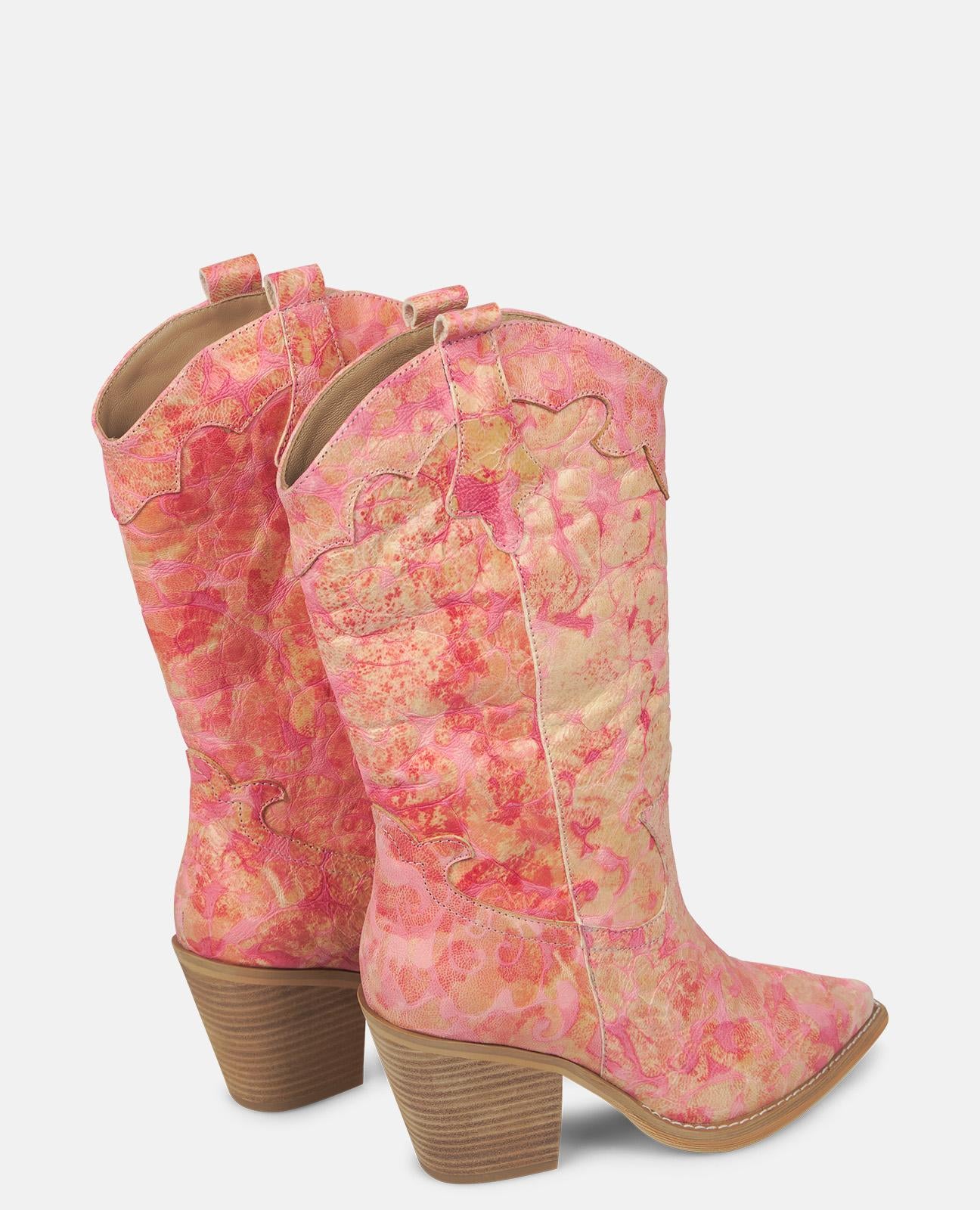 alma-en-pena-halbstiefel-bestickt-spitze-kappe-8-cm-absatz-coral image 4