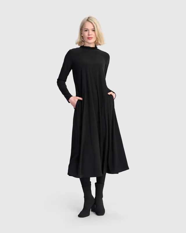 alembika-essential-slinky-a-line-kleid-schwarz-maxi image 1