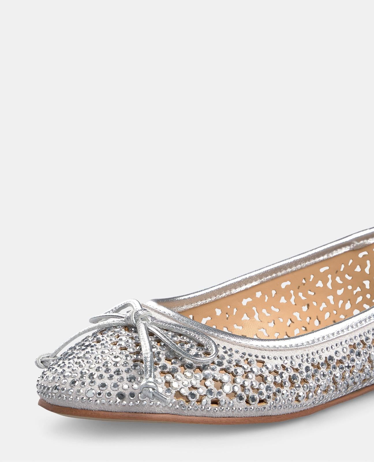 alma-en-pena-bailarina-lazo-damen-ballerina-silber-mit-strass-und-schleife image 5