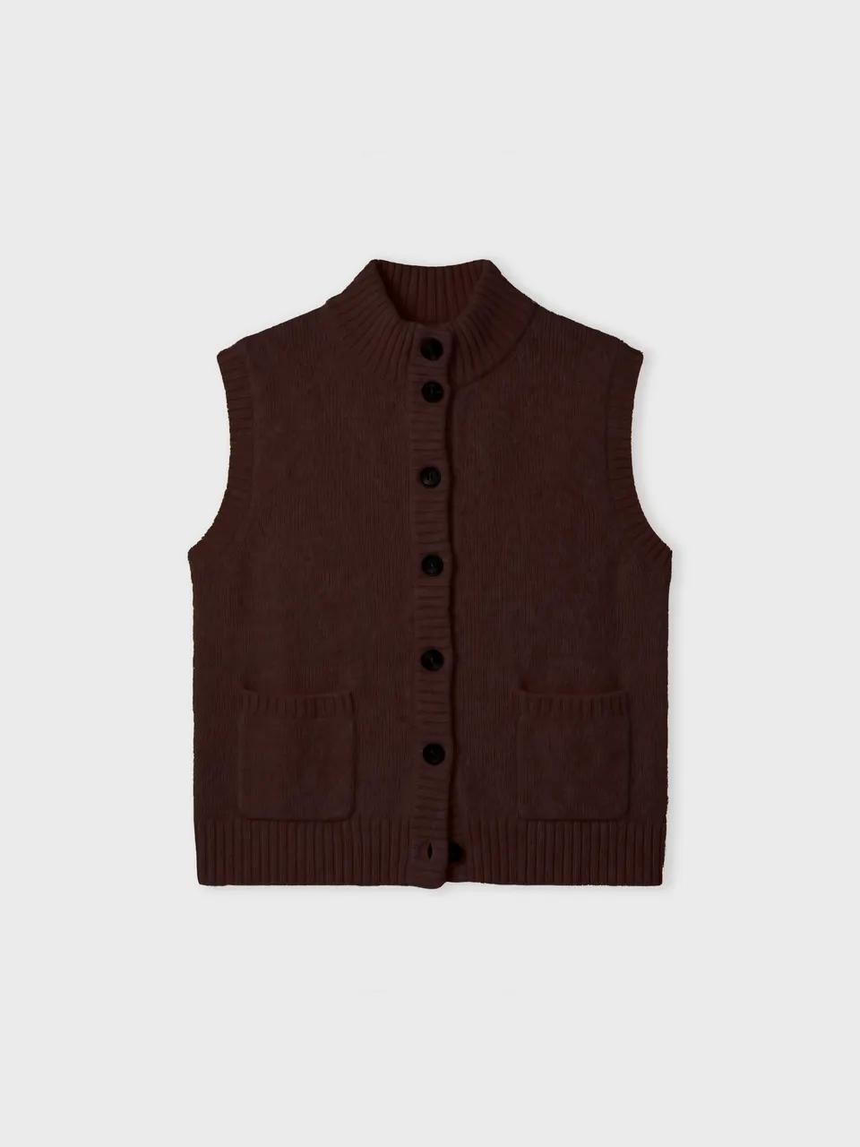absolut-alanis-damen-strickweste-rmellos-wolle-baumwolle-braun image 1