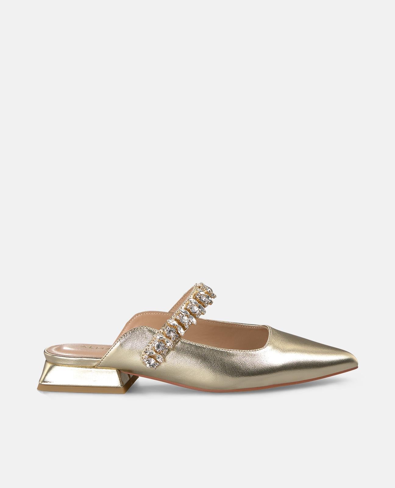alma-en-pena-heeled-shoe-rhinestones-strap-spitzer-schuh-dorado-2-cm image 1