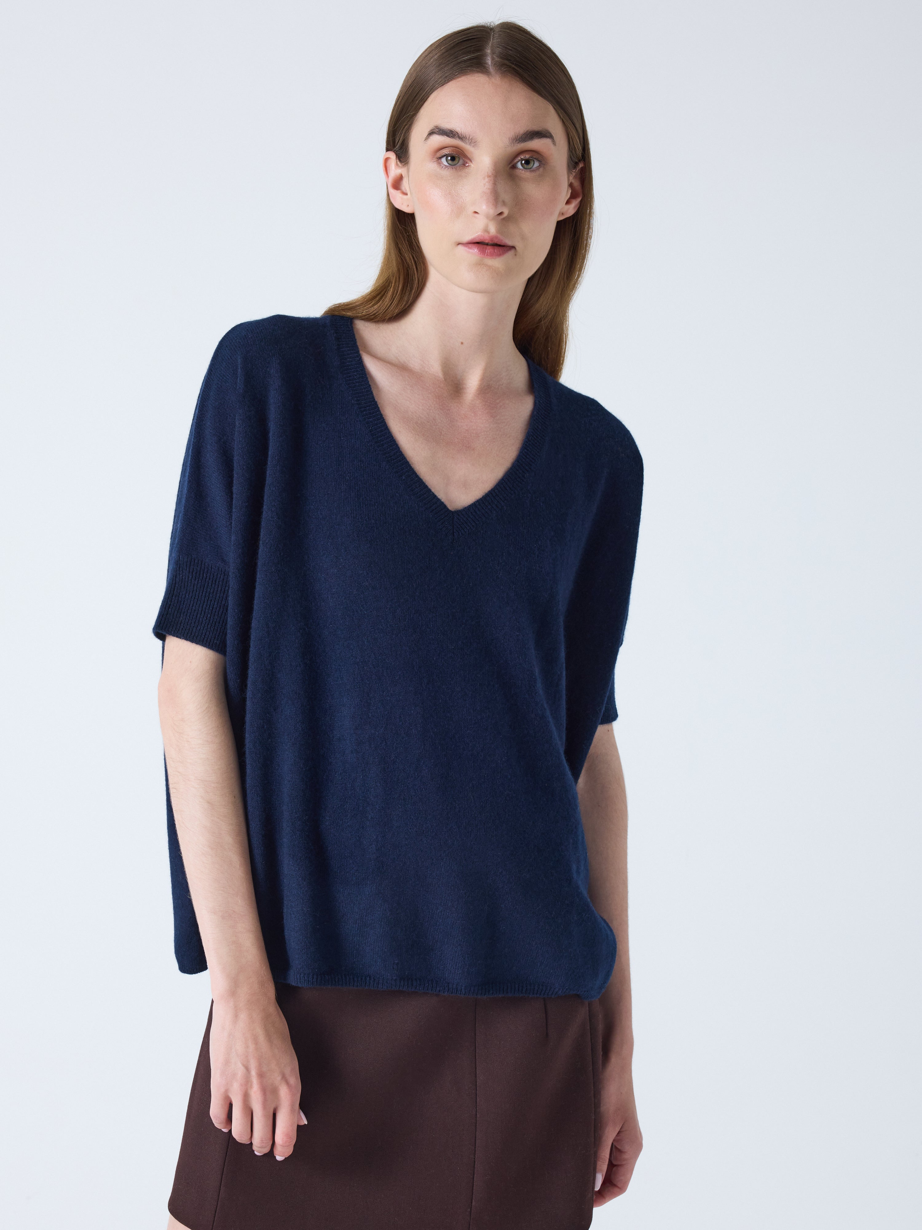 absolut-kate-pull-poncho-damen-v-ausschnitt-kaschmir-navy image 1