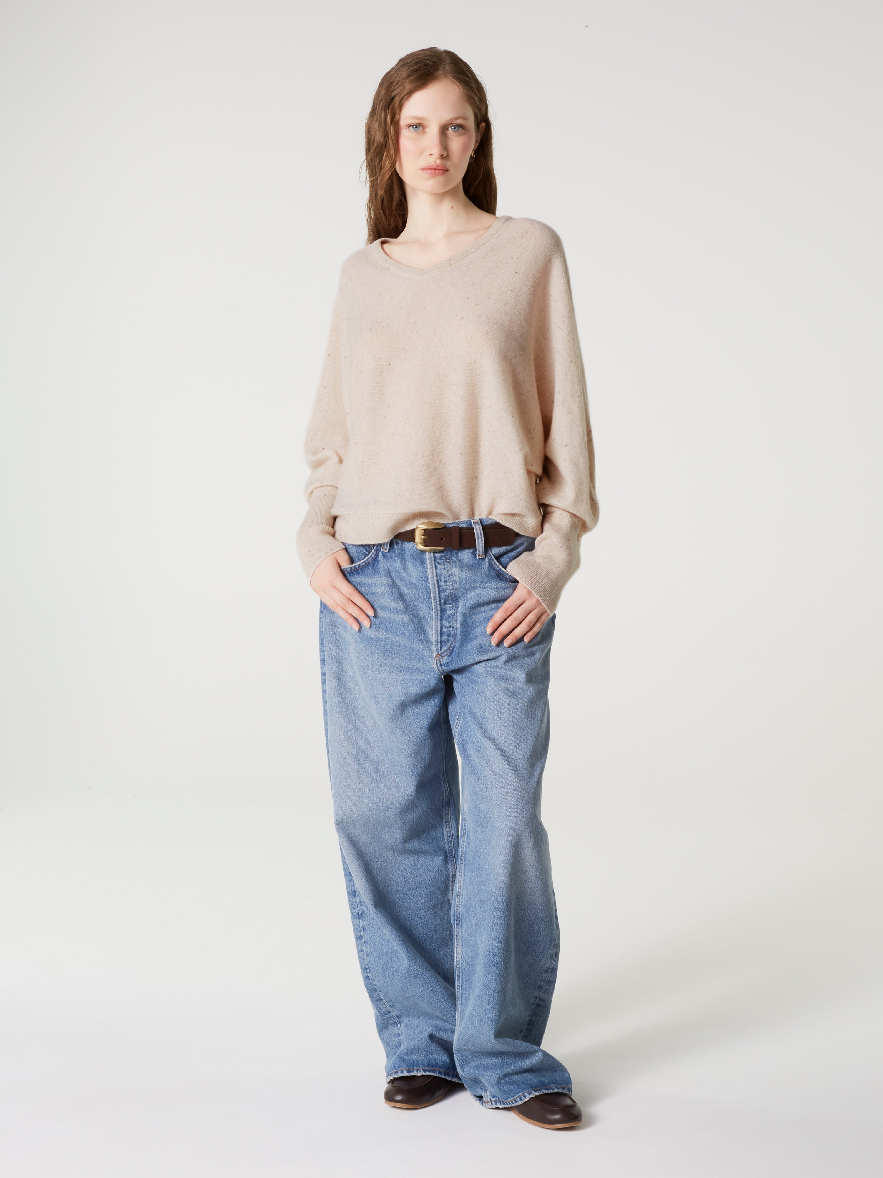 absolut-romane-kaschmir-pullover-poncho-mit-v-ausschnitt-damen-beige-wei image 5