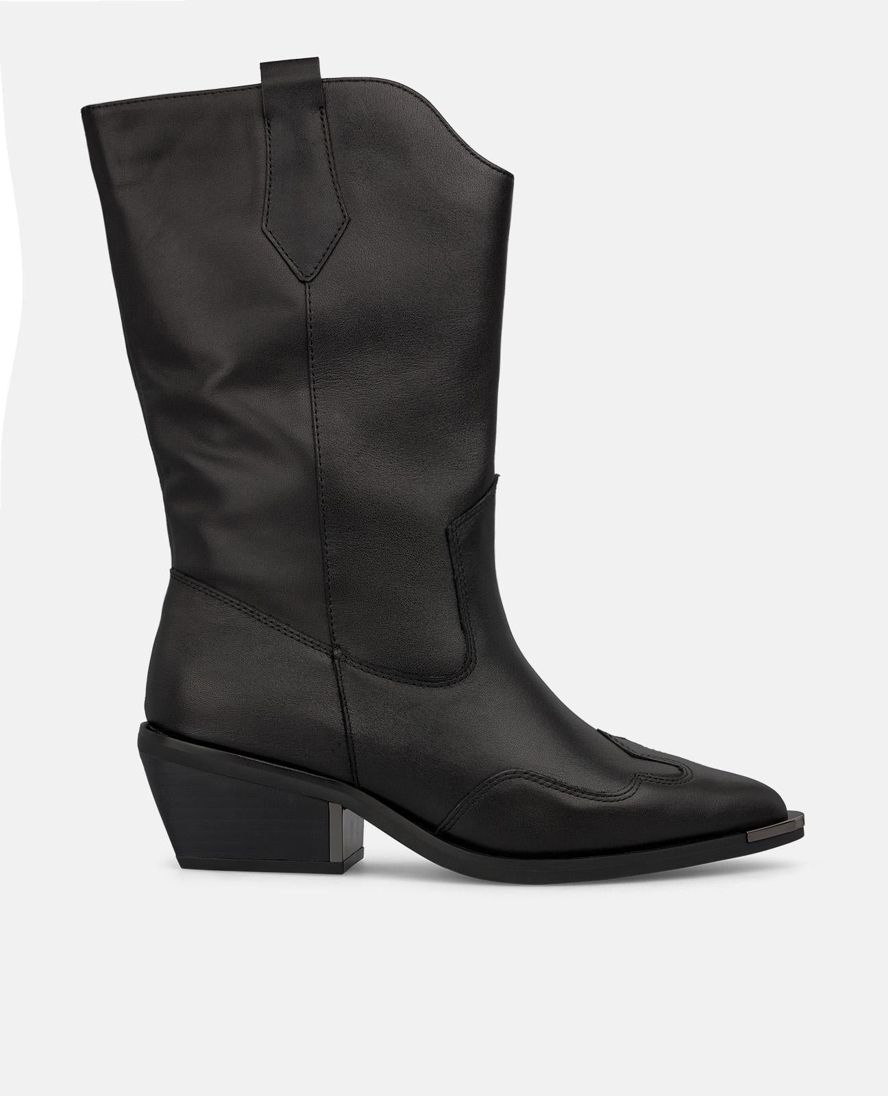 alma-en-pena-halber-cowboystiefel-ohne-rei-verschluss-schwarz image 1