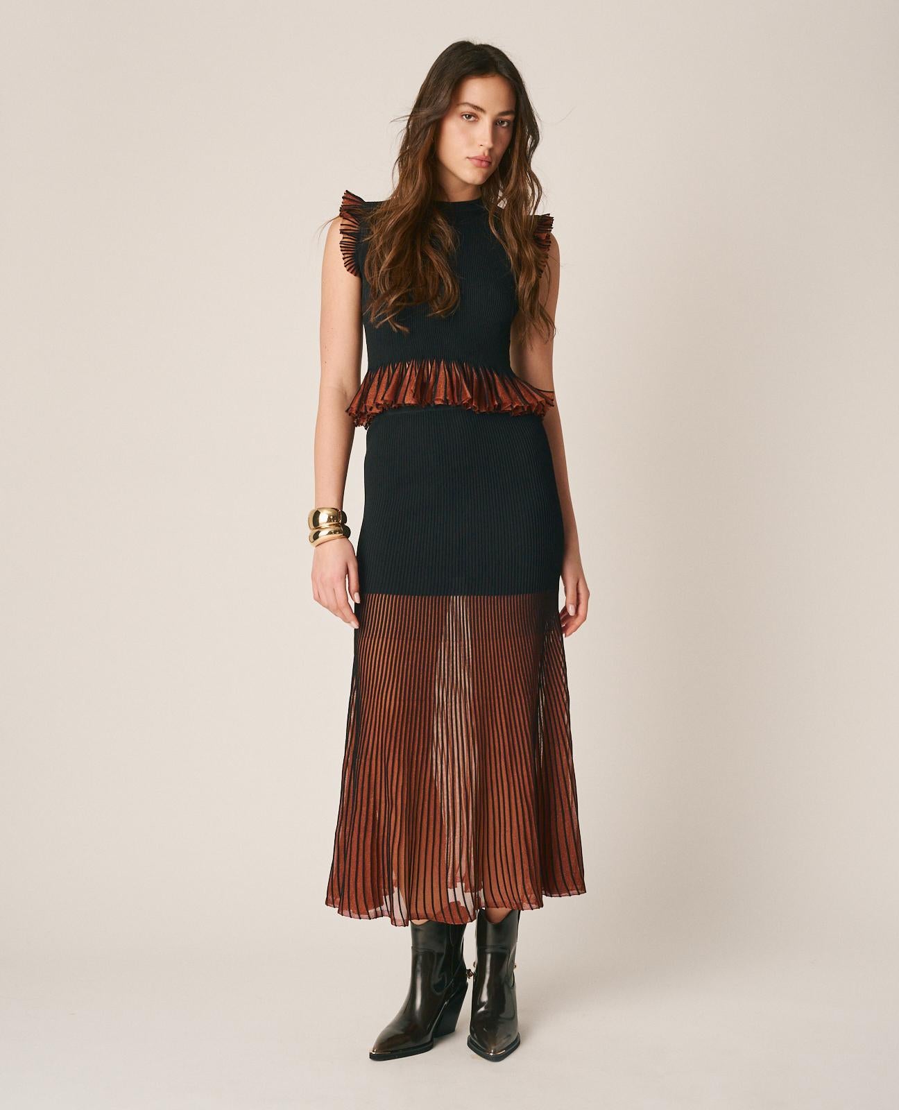 alma-en-pena-midi-rock-schwarz-semi-transparenter-r-schenrock-metallisch image 1