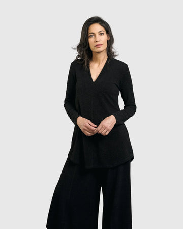 alembika-jacquard-v-neck-tunika-top-schwarz image 2