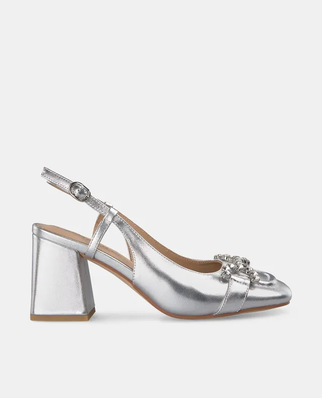 alma-en-pena-pumps-silber-7-5-cm-mit-steg-und-schnalle image 1