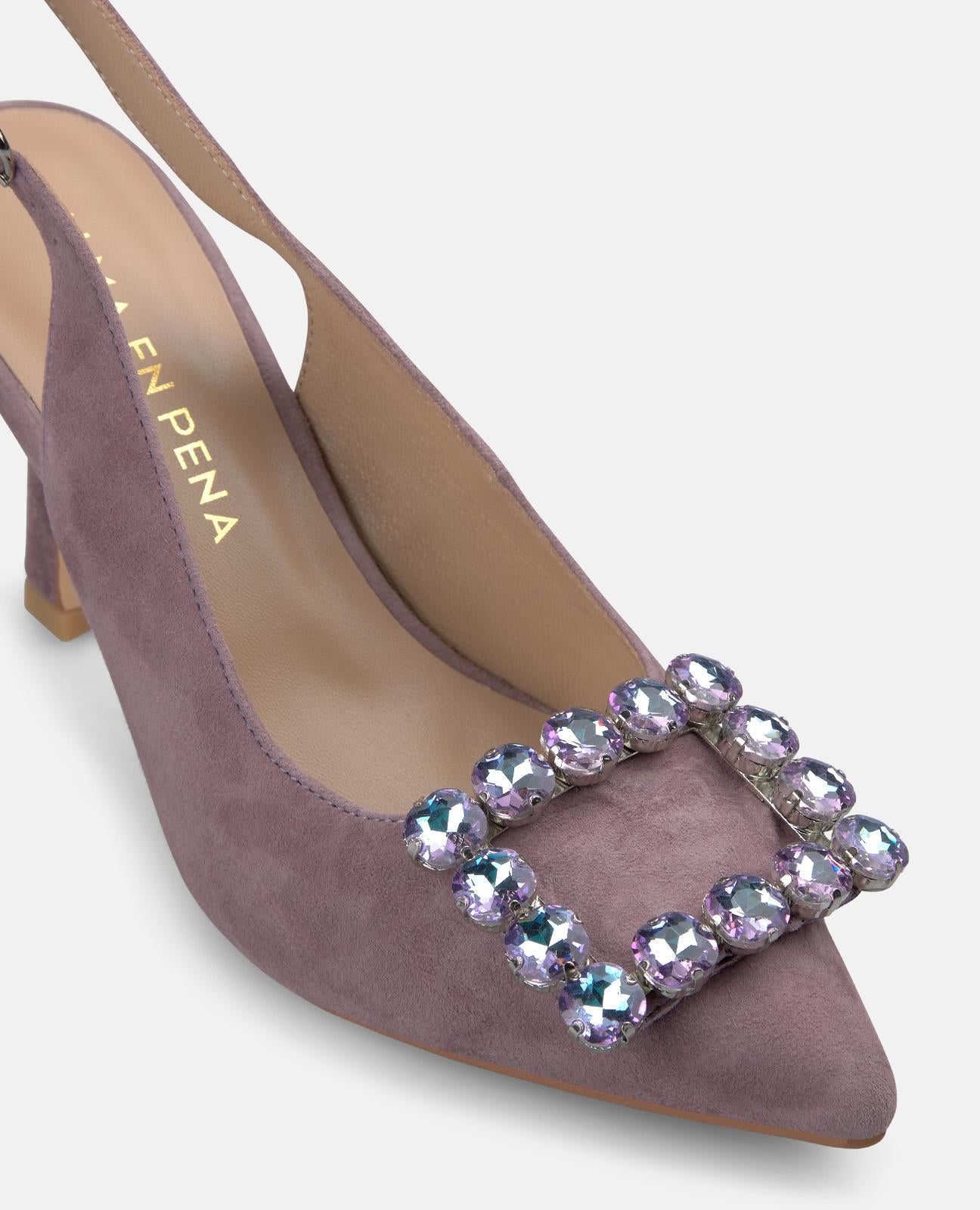 alma-en-pena-flat-heeled-shoe-pumps-lavanda-mit-strass-schnalle-9-cm image 4