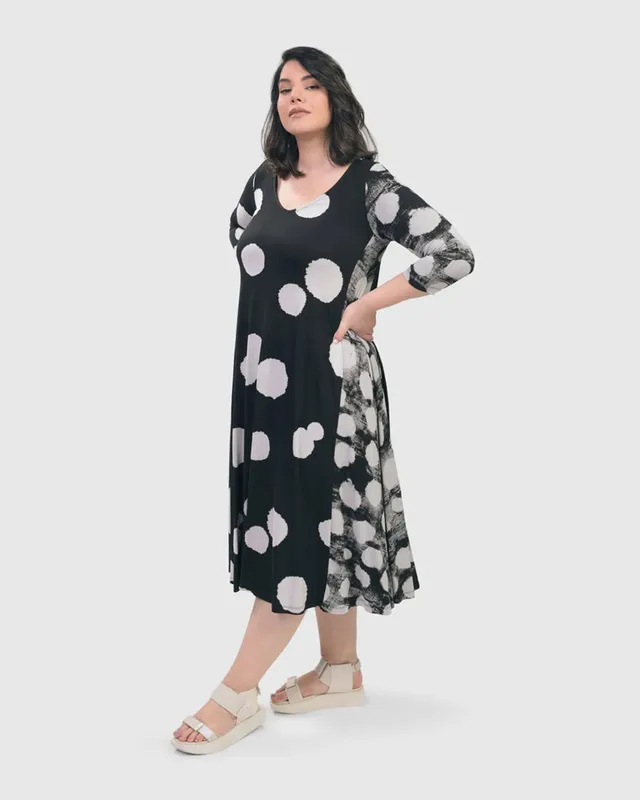 alembika-spot-swing-dress-damen-kleid-schwarz image 1