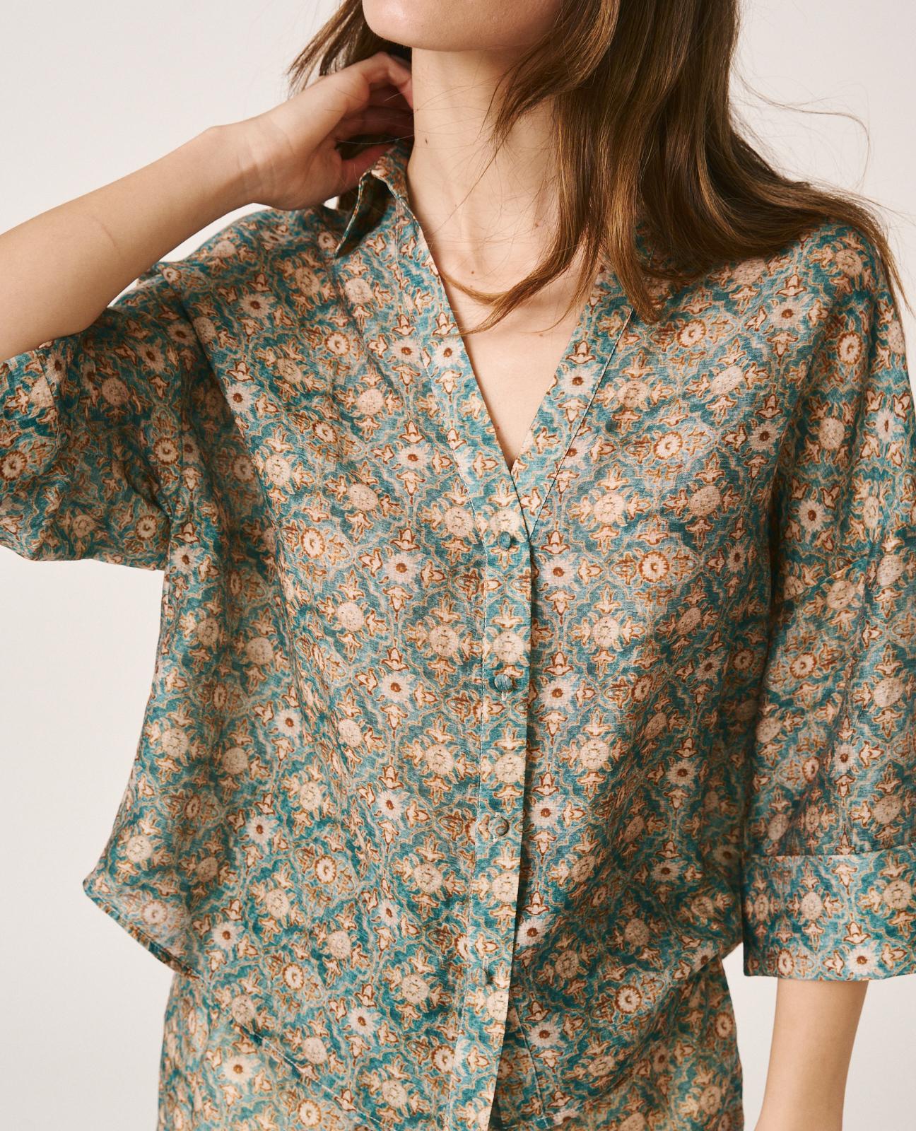 alma-en-pena-short-sleeved-shirt-kurzarm-bluse-geometrie-print image 6