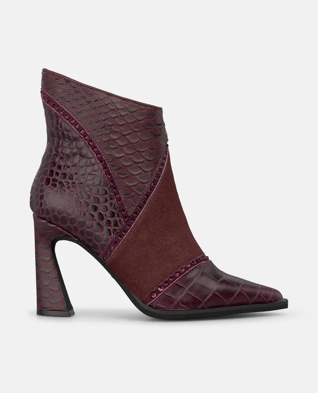 alma-en-pena-animal-print-stiefelette-bordeaux-krokopr-gung-9-cm-trichterabsatz image 1