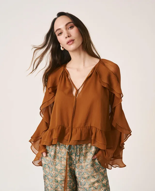 alma-en-pena-ruffle-sleeve-chiffonbluse-mit-r-schen image 1