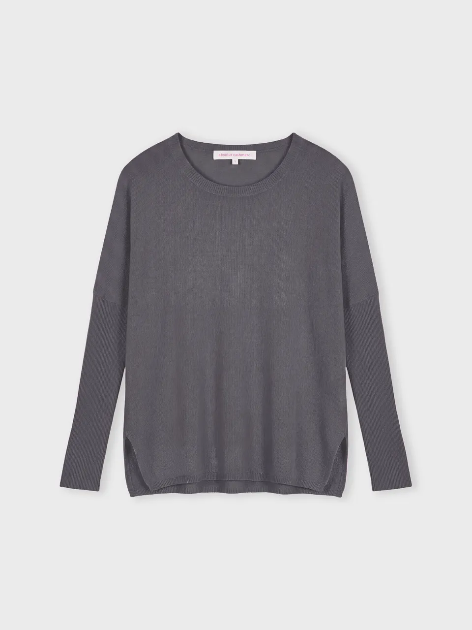 absolut-astrid-poncho-pullover-damen-kaschmir-rundhals-dunkelgrau image 1