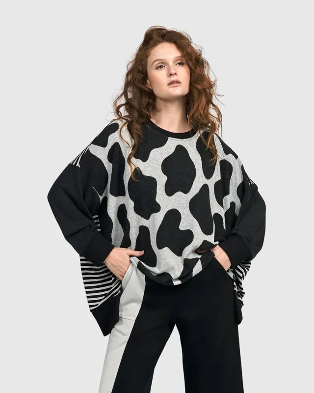 alembika-urban-metamorph-top-mix-gemustertes-langarm-top-mit-hi-lo-saum image 1