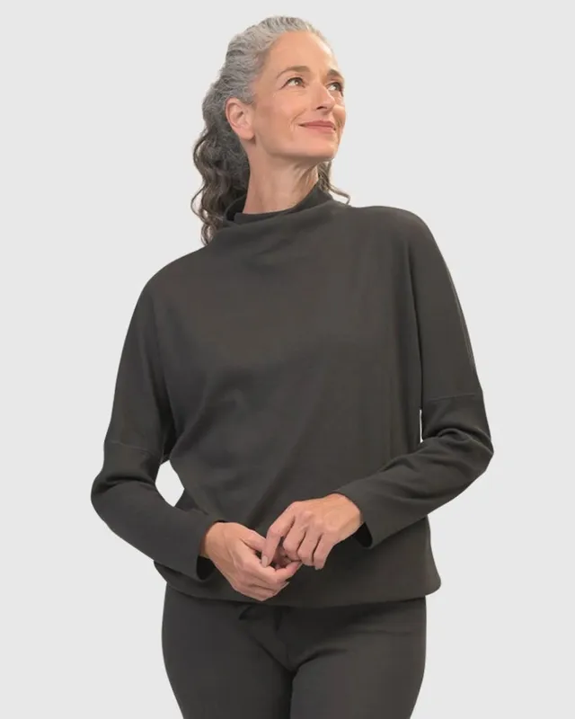 alembika-zen-drawstring-sweatshirt-charcoal-blouson-pullover image 1