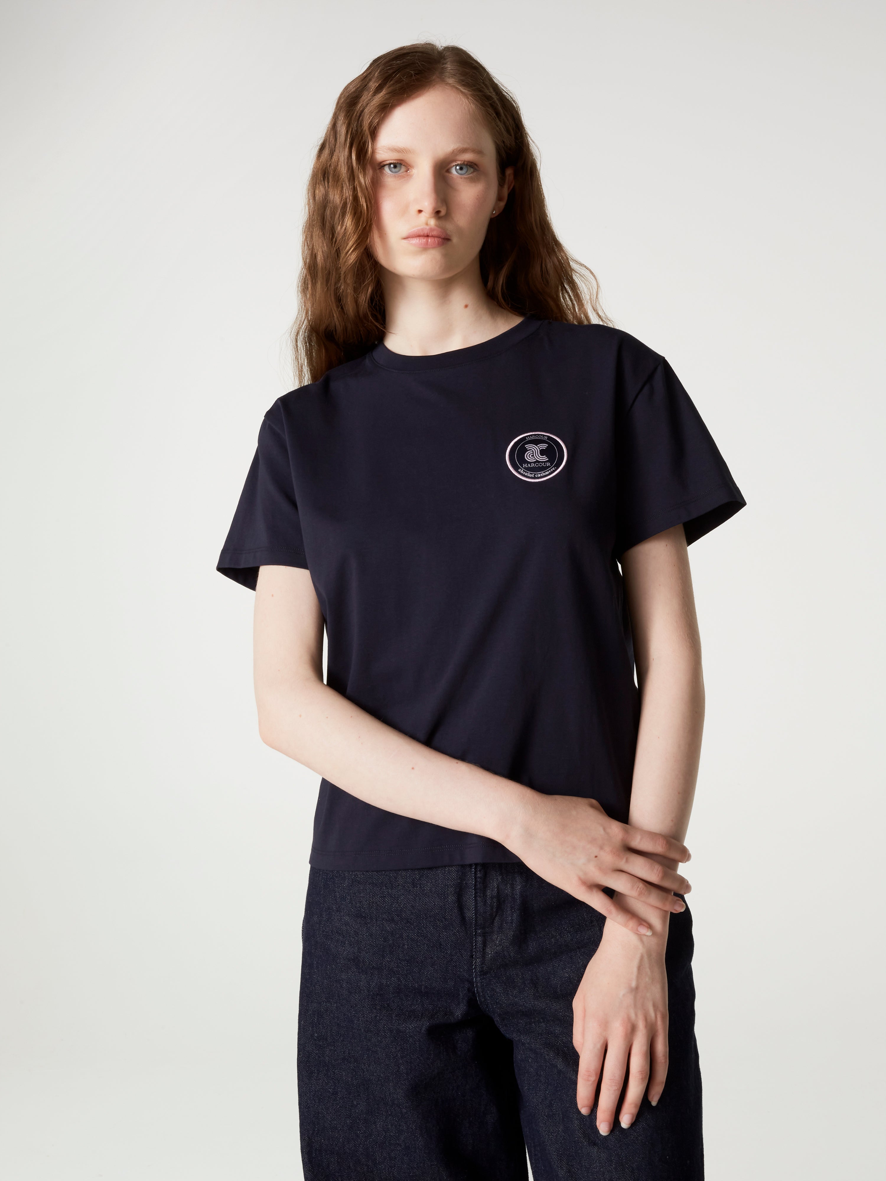 absolut-paddock-t-shirt-damen-rundhals-baumwolle-navy-harcour-capsule image 1