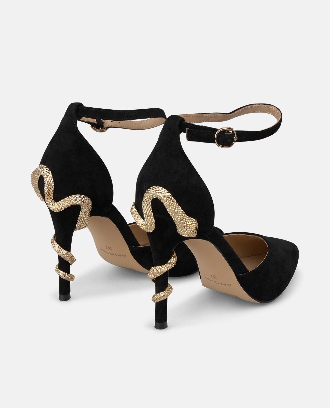 alma-en-pena-pumps-mit-schlangen-absatz-wildleder-schwarz-10-cm image 3