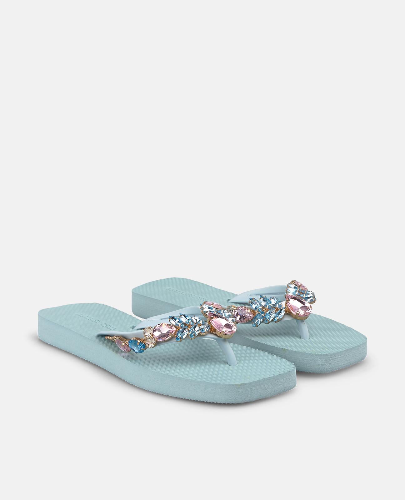 alma-en-pena-t-strap-beach-sandals-zehentrenner-blau-mit-strass image 3