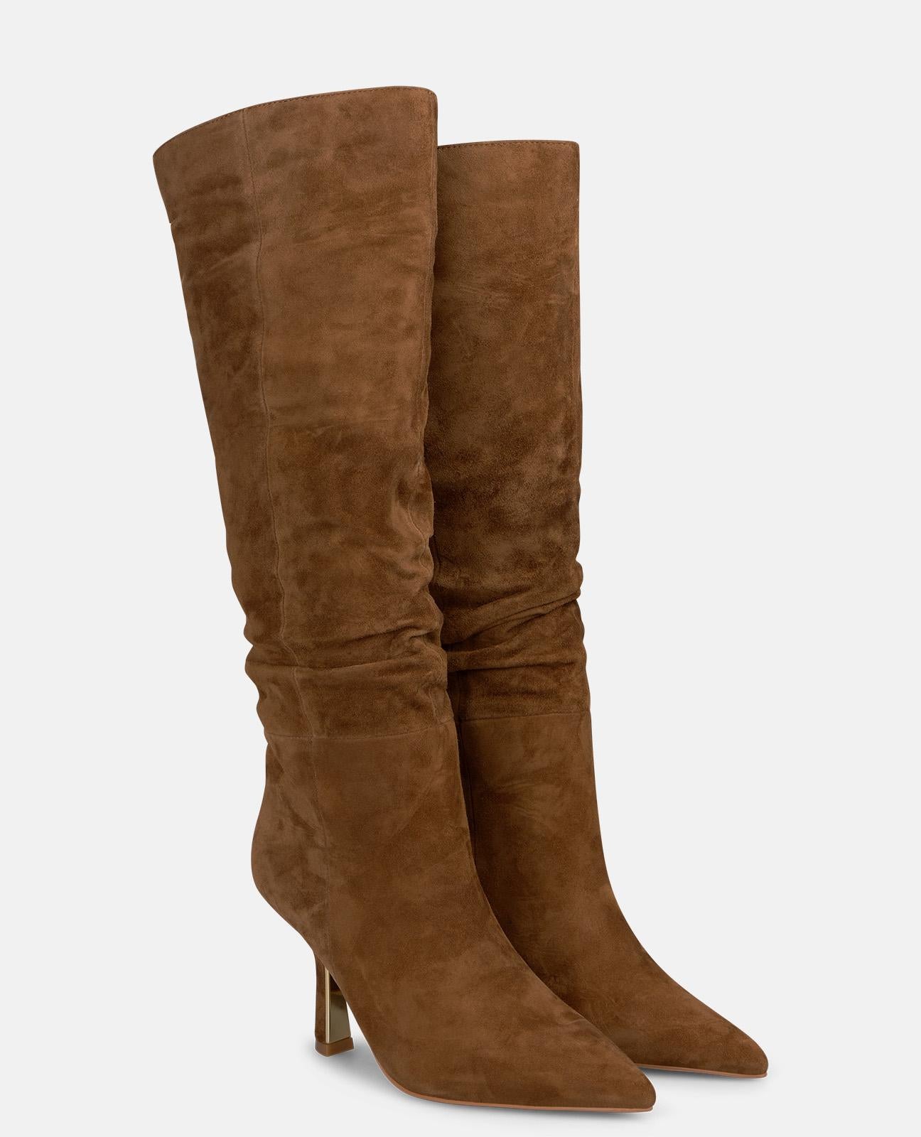 alma-en-pena-ruched-look-stiefel-camel-mit-trichterabsatz-8-5-cm image 2
