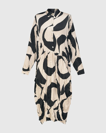 alembika-ribbon-crinkle-midi-dress-cream-black-midi-kleid image 7