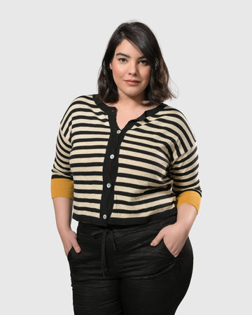 alembika-moana-stripe-cardigan-gelb-schwarz image 5