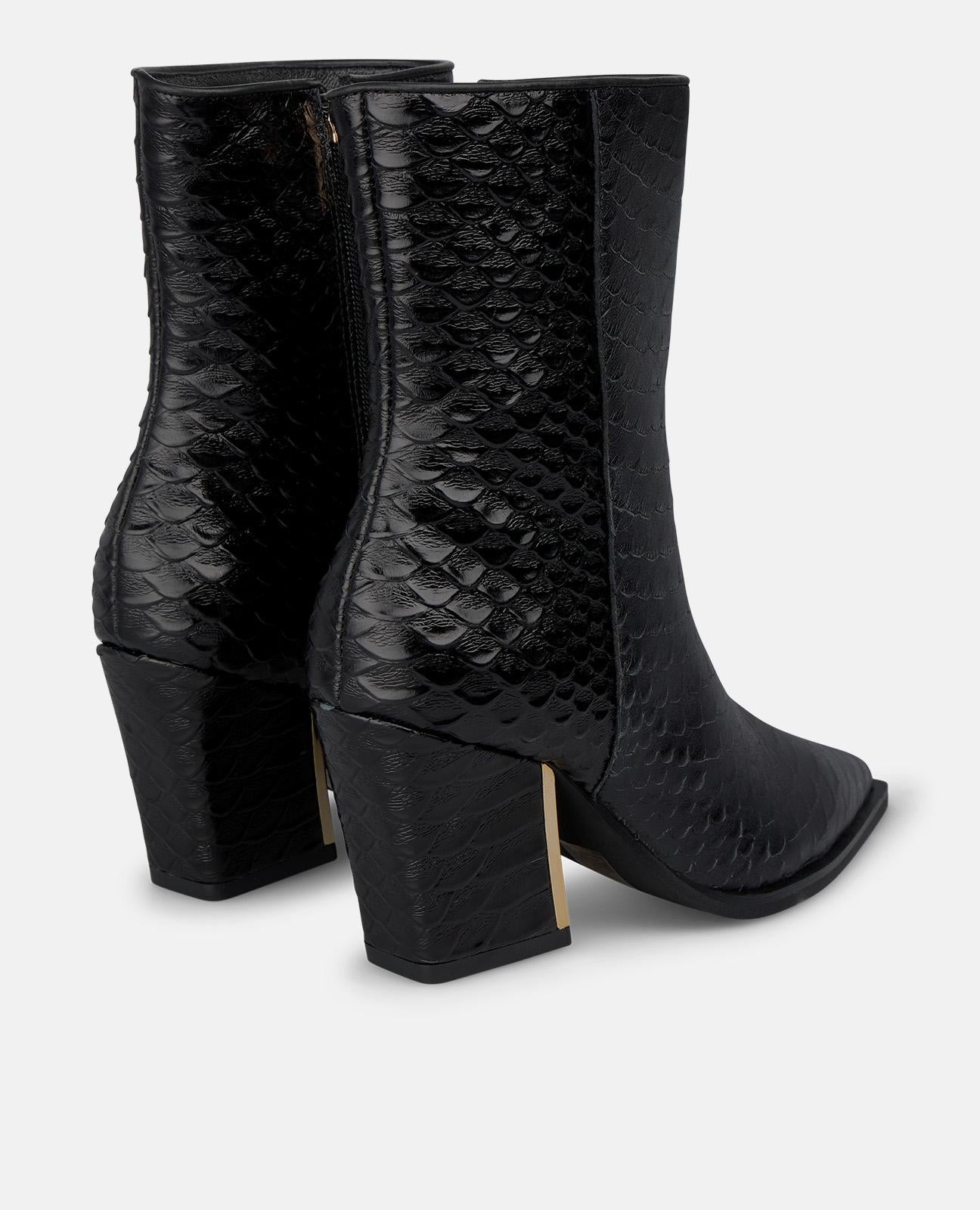 alma-en-pena-stiefelette-schlangen-optik-schwarz-8-cm image 3