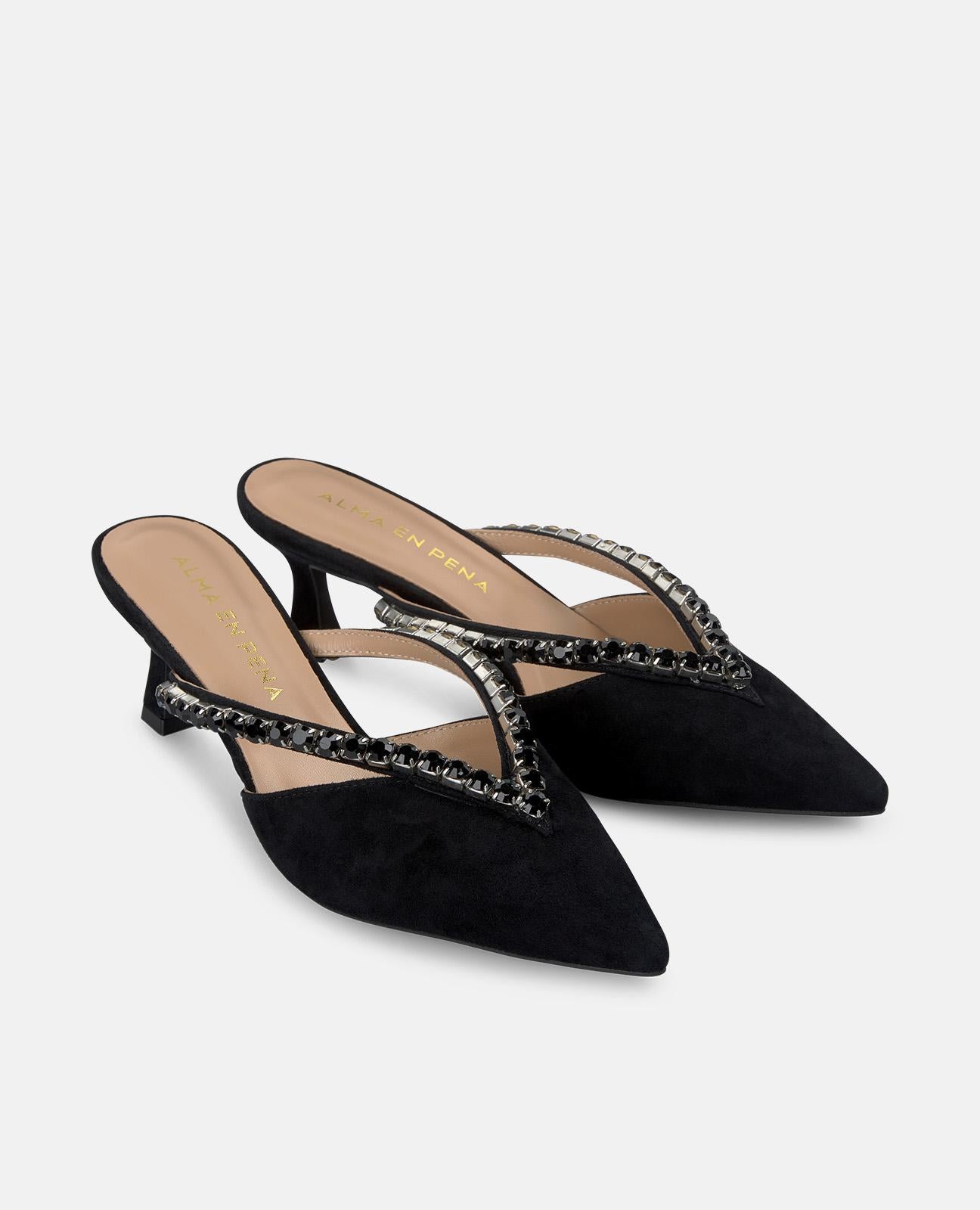 alma-en-pena-kitten-mules-schwarz-spitzer-zeh-mit-strass-6-cm image 2