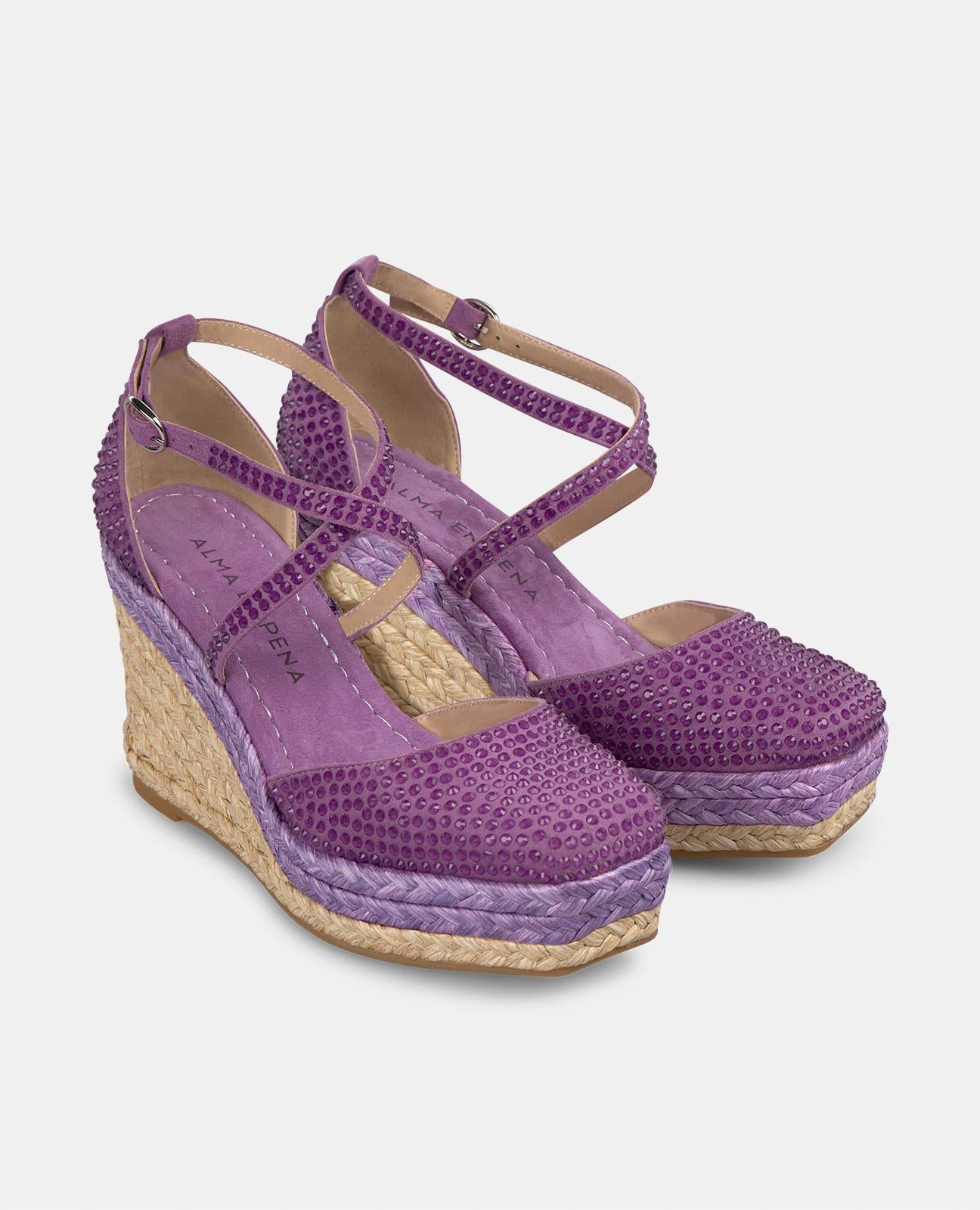 alma-en-pena-keilsandale-gekreuzt-violett-strass-keil-9-cm image 2