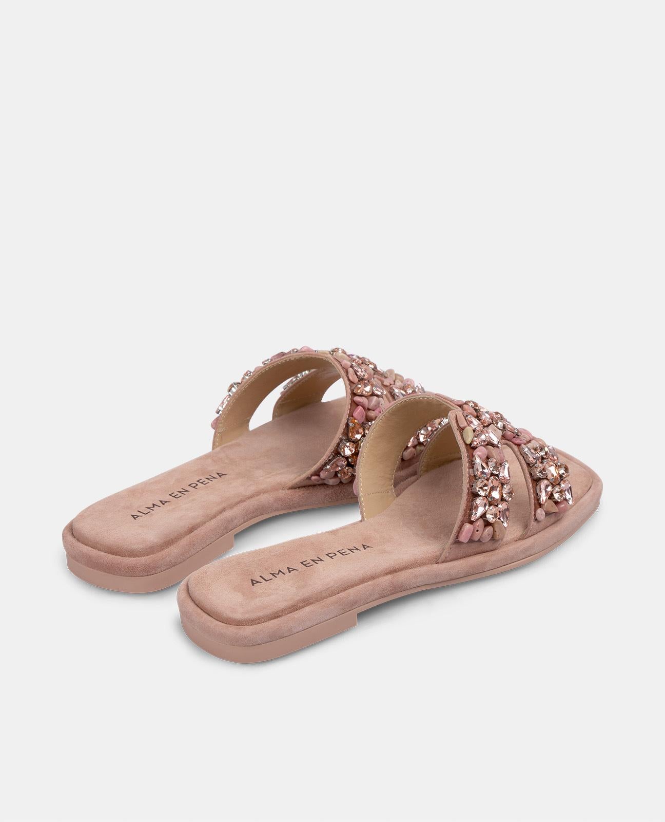 alma-en-pena-flat-sandal-with-ornamental-strap-flache-sandale-rosa-strass-1-cm image 3