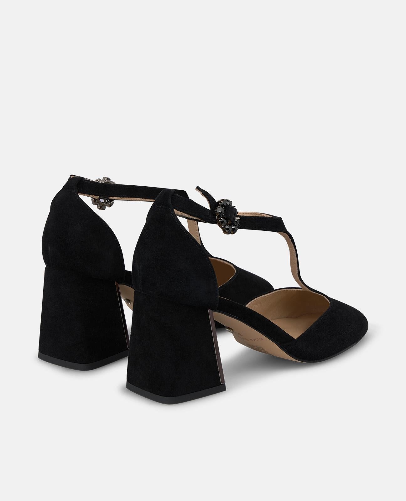 alma-en-pena-pumps-wildleder-schwarz-t-riemen-7-cm-blockabsatz image 3