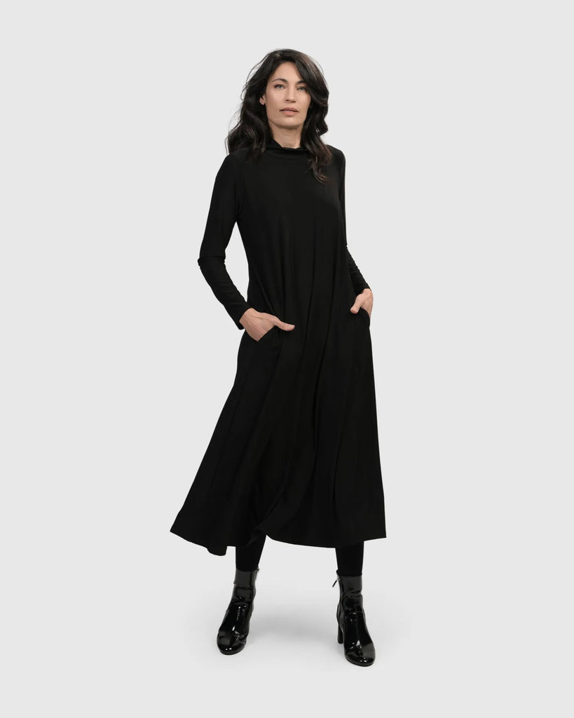 alembika-essential-a-line-dress-black-midi-a-linien-kleid-schwarz image 1