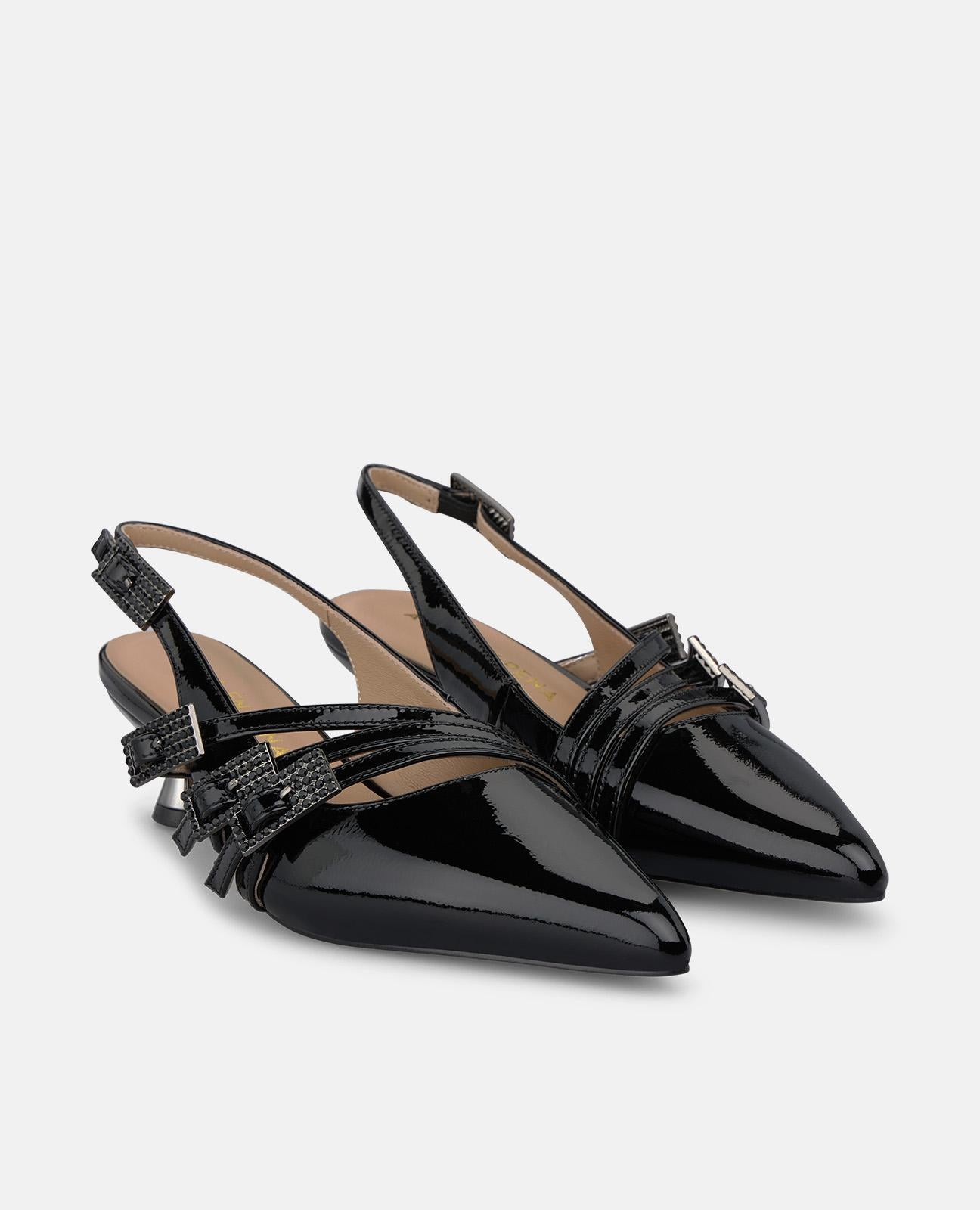 alma-en-pena-patent-leather-open-heeled-shoe-slingpumps-schwarz-lack-4-cm image 2