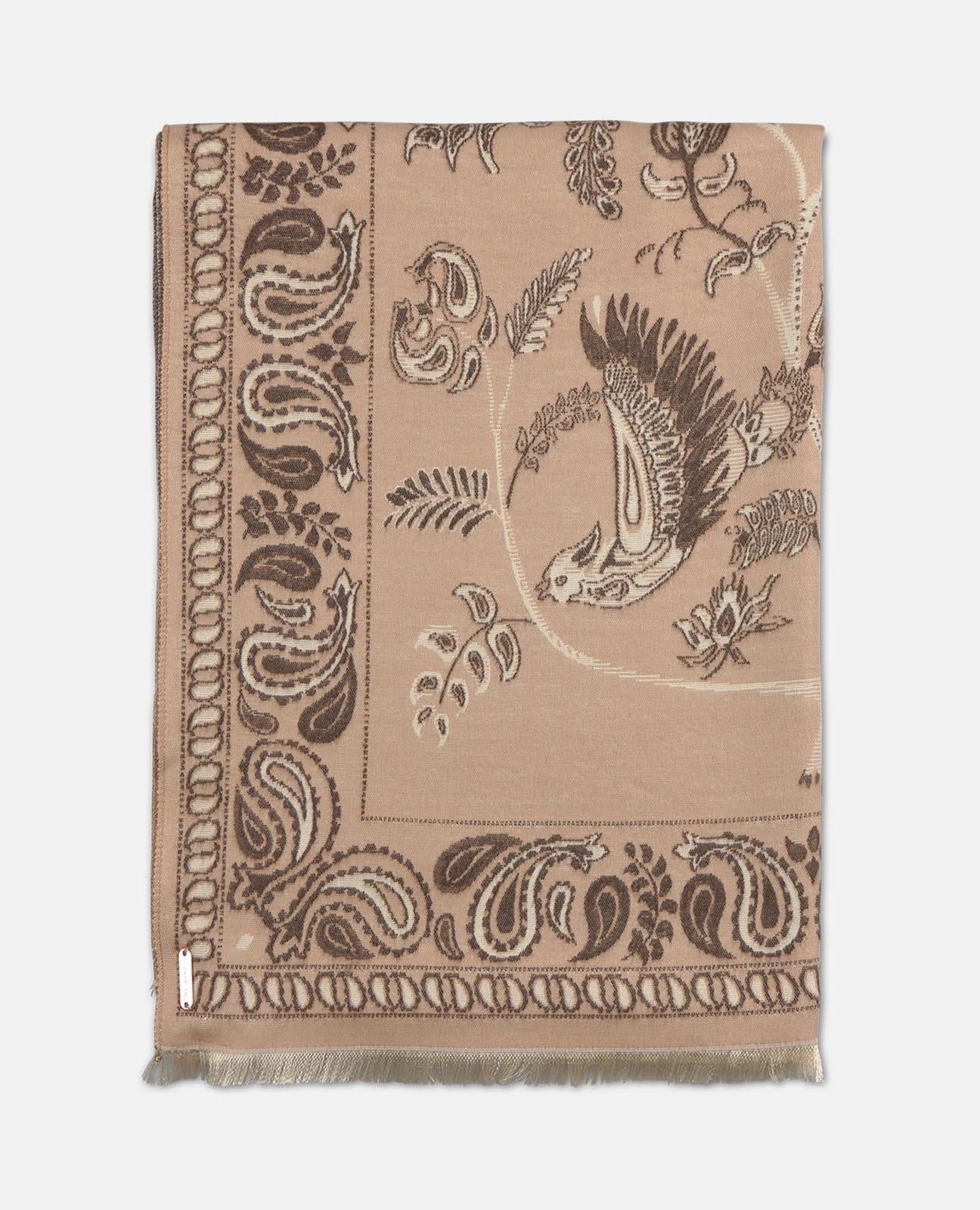 alma-en-pena-rectangular-scarf-rechteckschal-beige-botanik-print image 1