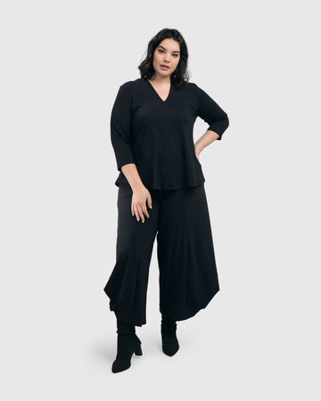 alembika-essential-v-ausschnitt-top-schwarz-3-4-arm image 7